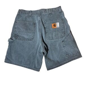 RARE VTG Carhartt B24 HTG Army Green Jean Shorts Y2K Jorts Canvas Size 32" Work